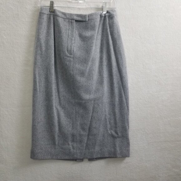 LAUREN RALPH LAUREN Tweed Wool Blend Front Zipper Gray straight skirt Size 10 - Picture 3 of 8